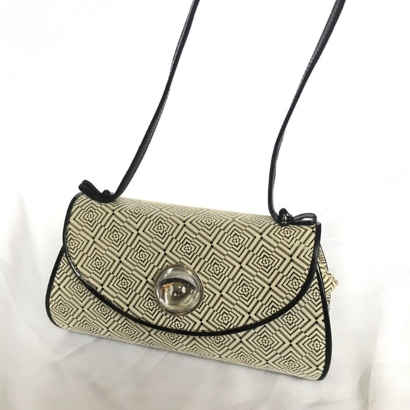 Stuart Weitzman Black & Grey Graphic Print Purse
